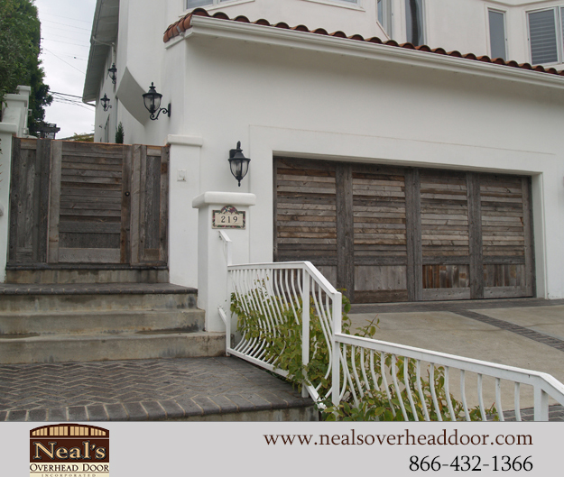 Reclaimed Vintage Wood Custom Garage Doors Designs And Garage Doors Reclaimed Vintage Wood Has Superb Architectural Appeal The Natural Patina Color Of That Occurs Due To Years Oxidation Gives